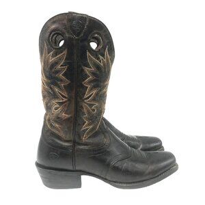 Ariat Circuit Striker Men 9/42 Square Toe Western Boot Brown Embroidered Leather